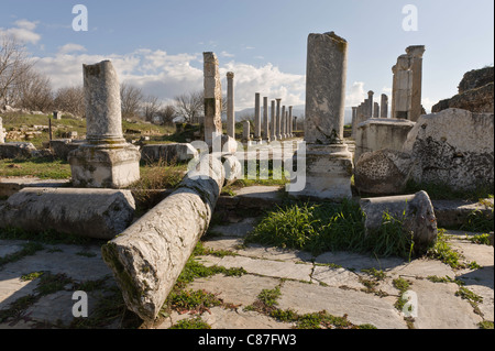 Ein Blick auf die Tetrasoon in Aphrodisias Freilichtmuseum, Aydin, Türkei Stockfoto