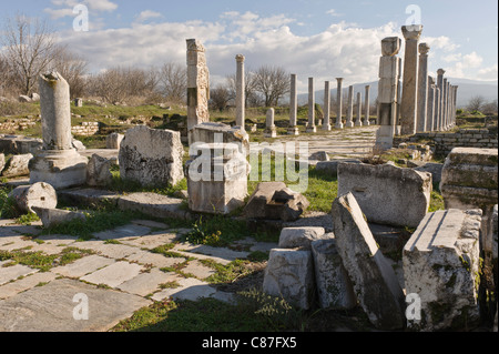 Ein Blick auf die Tetrasoon in Aphrodisias Freilichtmuseum, Aydin, Türkei Stockfoto