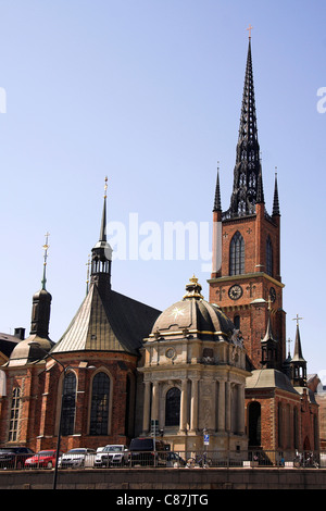 Gusseiserne Turm, Riddarholmen Kirche Riddarholmskyrkan, Stockholm, Schweden Stockfoto