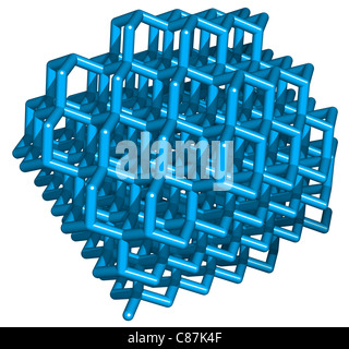 Diamant Kristallstruktur, Kohlenstoff-Gitter Stockfoto