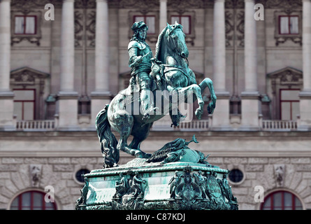 Statue von Prinz Eugen von Savoyen in Heldenplatz, Wien, Österreich Stockfoto