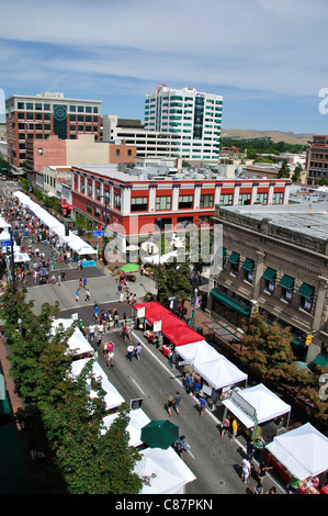 Samstag Markt am Idaho Street (Kreuzung mit der 8th Street), Downtown Boise Stockfoto