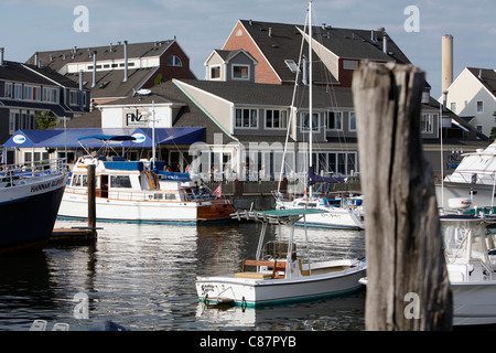 Boote im Hafen, Salem, Massachusetts Stockfoto