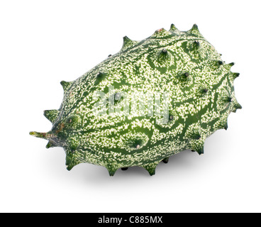 Kiwano Melonen isoliert auf weißem Hintergrund Stockfoto