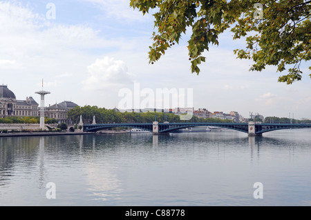 Universität der Brücke über die Saône in Lyon City, Frankreich Stockfoto