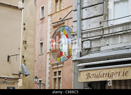 Bäckerei an der Rue Saint-Jean auf Old Town in Lyon City, Frankreich Stockfoto