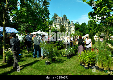 Pflanzen-Festival, Arboretum-Park des Château De La Roche-Bagnoles, Normandie, Frankreich. Stockfoto