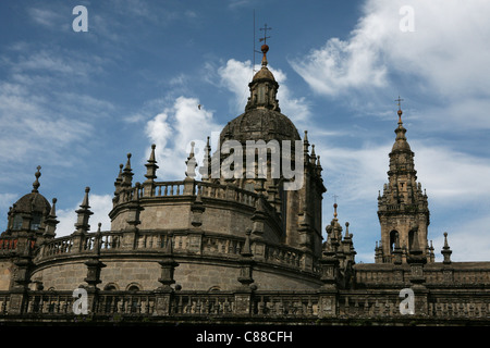 Die Hauptkuppel der Kathedrale von Santiago de Compostela in Galicien, Spanien. Stockfoto