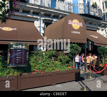 Hard Rock Cafe am Hyde Park Corner in London Vereinigtes Königreich. Stockfoto