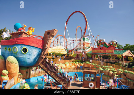 SésamoAventura Attraktion, Themenpark PortAventura, Salou, Costa Daurada, Provinz Tarragona, Katalonien, Spanien Stockfoto