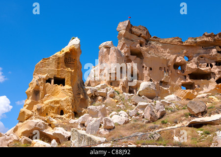 Rock-Häuser von Cauvsin, Cappadocia Türkei Stockfoto