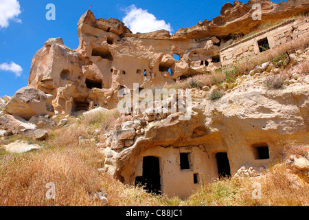 Rock-Häuser von Cauvsin, Cappadocia Türkei Stockfoto
