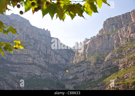 TELEFERIC de Montserrat fahren nach Santa Maria de Montserrat Benediktiner Abtei, Montserrat, Provinz Barcelona, Katalonien, Spanien Stockfoto