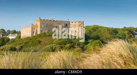 Manorbier Burg Manorbier Pembroke Pembrokeshire Wales Stockfoto