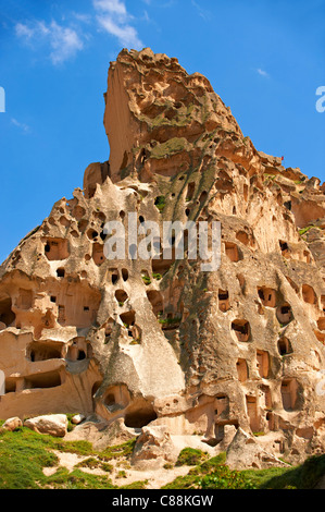 Rock-Häuser von Uchisar, Cappadocia Türkei Stockfoto