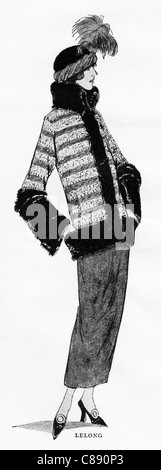 Mode-Illustration, ca. 1922 Kleidungsstücke von französischen Designer Lucien Lelong (1889 – 1958) Stockfoto