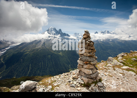 Chamonix: Flegere - Lac Blanc Trek: Ansicht Stockfoto