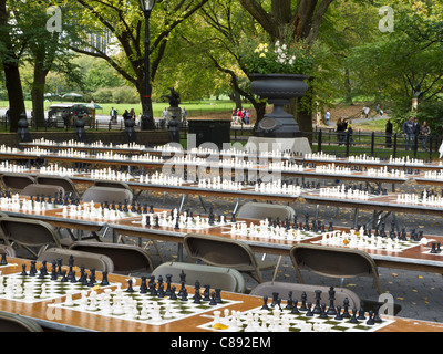 Schachturnier im Central Park, New York Stockfoto