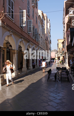 NIKIFOROU THEOTOKI BEREICH DER ALTSTADT VON KORFU. CORFU. Stockfoto