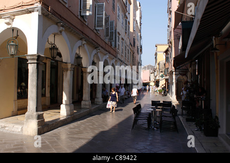 NIKIFOROU THEOTOKI BEREICH DER ALTSTADT VON KORFU. CORFU. Stockfoto