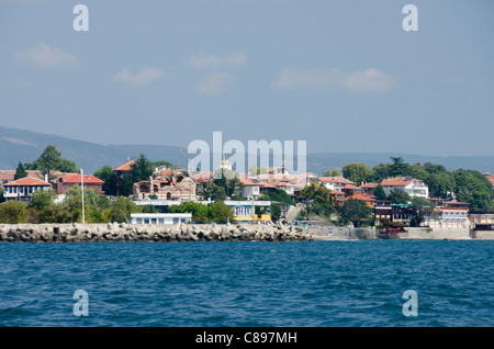 Bulgarien, Nessebar (aka Nessebar oder Nessebar). Schwarzmeer-Küste an der Hafen-Stadt Nessebar. Stockfoto