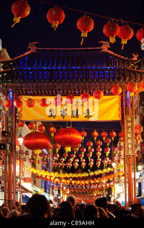 Chinese New Year Dekorationen, China Town, London, England, UK, Europa Stockfoto