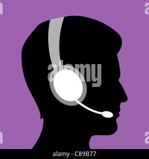 Abbildung des Menschen im Call-center Stockfoto