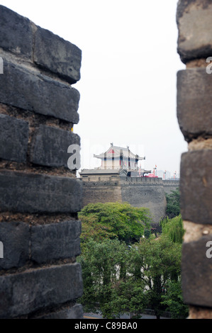 Alte Stadtmauer von Xian, China Stockfoto