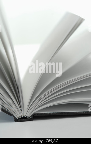 Seiten in der Bewegung des Tagebuch, Nahaufnahme Stockfoto