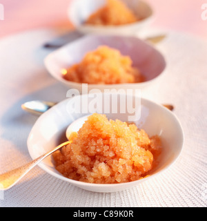 Melone-Granita mit Pineau des Charentes Stockfoto