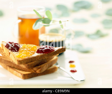 Toast und Marmelade Stockfoto