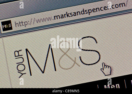 Markierungen und Spencer Logo und Website hautnah Stockfoto