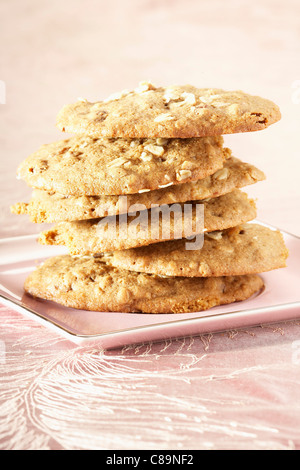 Hafer und Rosinen cookies Stockfoto