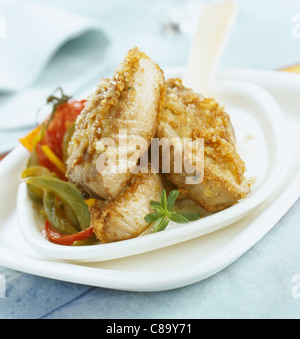 Panierte Thunfisch Stockfoto