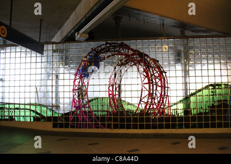 Kunstwerk im U-Bahn Terminal Coney Island Stillwell Avenue Stockfoto