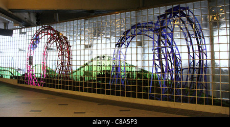 Kunstwerk im U-Bahn Terminal Coney Island Stillwell Avenue Stockfoto