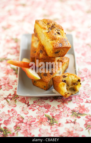 Birne und Schokolade Chip Mini-Kuchen Stockfoto