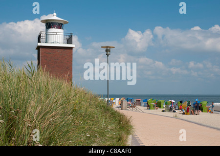 Der Leuchtturm Olhörn in Wyk Auf Föhr, Nordfriesischen Inseln, Meer, Nordfriesland, Schleswig-Holstein, Deutschland, Nordeuropa Stockfoto