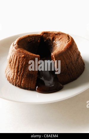 Moelleux Schokoladenkuchen Stockfoto