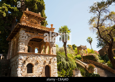 Ein Gebäude in Trevelyan Public Gardens, Villa Comunale, Via Bagnoli Croce, Taormina, Sizilien, Italien Stockfoto