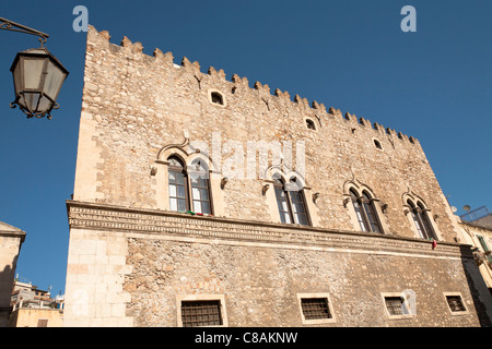 Palazzo Corvaja, Gehäuse Museo Di Arte e Tradizione Popolari, Taormina, Sizilien, Italien Stockfoto