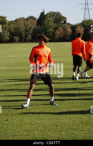 Team-Mitglieder von CHELSEA FOOTBALL CLUB in der Ausbildung ihrer COBHAM, Surrey, UK-Trainingslager Stockfoto