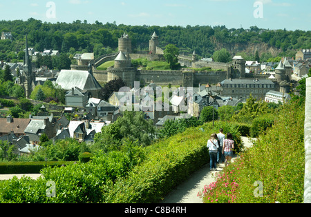 Schloss Fougères, 12. Jahrhundert, Ille et Vilaine, Bretagne, Frankreich. Stockfoto