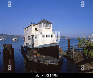 Sausalito Hausboote, Waldo Point Harbor, Sausalito, San Francisco Bay Area, Marin County, Kalifornien, Vereinigte Staaten von Amerika Stockfoto