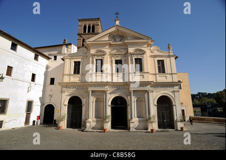 Italien, Rom, Isola Tiberina, Kirche San Bartolomeo all'Isola Stockfoto