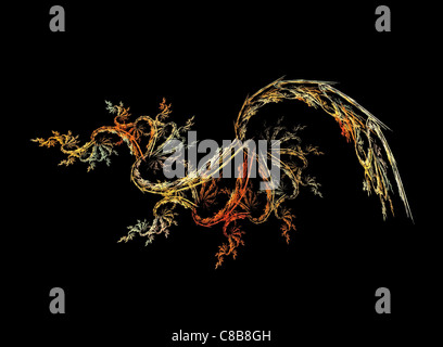 Eine Flamme Fraktal eines Drachen mit dem Apophysis-Computer-Programm erstellt Stockfoto
