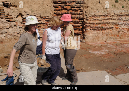 Archäologische Ausgrabung "Erzbischöflichen Palais" in ALCALA DE HENARES. Autonome Gemeinschaft Madrid. Spanien Stockfoto