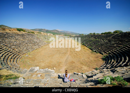 AFRODISIAS, TÜRKEI. Ein Blick auf die gut erhaltenen römischen Stadion. 2011. Stockfoto