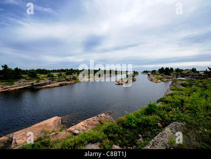 Dies ist der Eingang zum Bad Fluss aus Georgian Bay, Huron-See in Ontario, Kanada Stockfoto