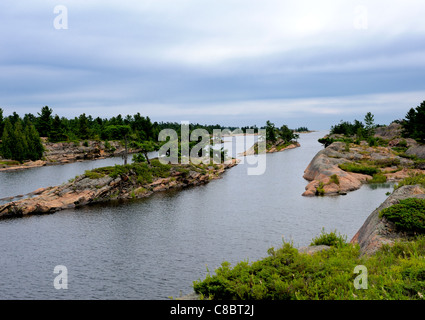 Dies ist der Eingang zum Bad Fluss aus Georgian Bay, Huron-See in Ontario, Kanada Stockfoto